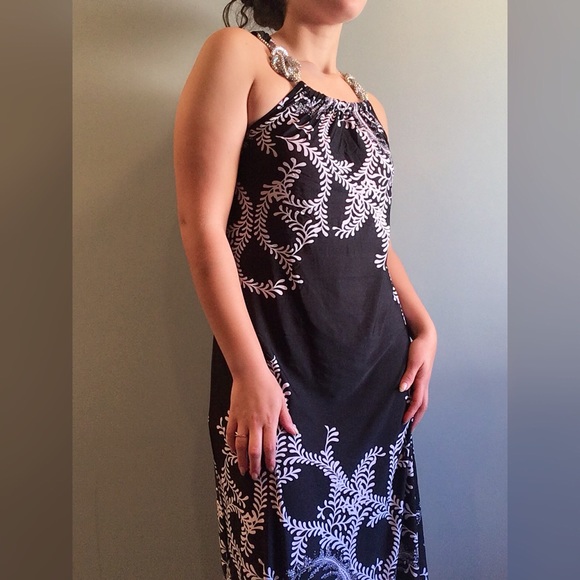 MT Collection Black White Maxi Dress Small - Picture 4 of 9